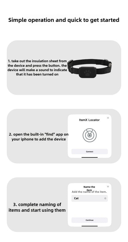 GPS Collar for Cats Kitten Collar With Tracking Safety Protection Long-Lasting Battery Pet Cat Locate Supplies