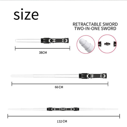 2-in-1 Lightsaber Telescopic Flash Sword Toy Red & Blue or 7 Colours for Kids Gift Party Favors Dress Up Rave Prop with Sound Beauty World Shop