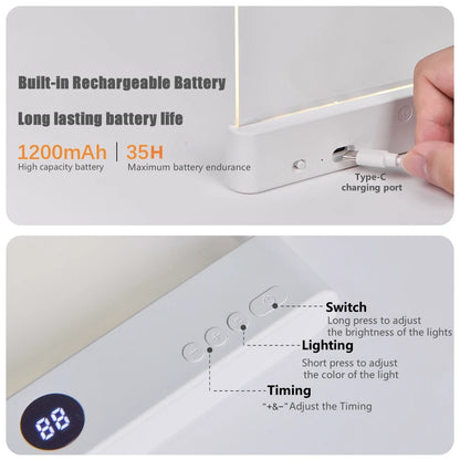 LED Flat Panel Night Vision Reading Light Eye Protection Reading Light Usb Charging Student Night Reading Lamp Book Lamp Indoor Beauty World Shop