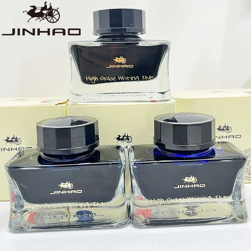 Jinhao Premium 50ml Fountain Pen Ink - Smooth Black/Blue/Blue Black Calligraphy Ink - Ideal for Writing and Beauty World Shop