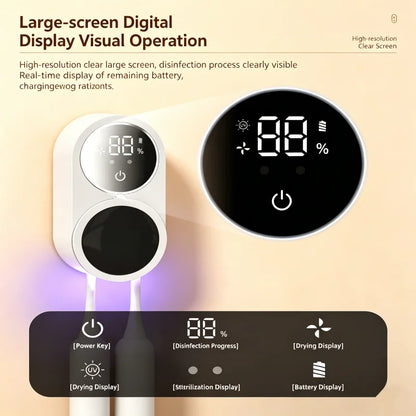 Mini Portable Rechargeable Travel Toothbrush Sterilizer Induction Switch with Charge Display UV Toothbrush Sterilizer Case Beauty World Shop