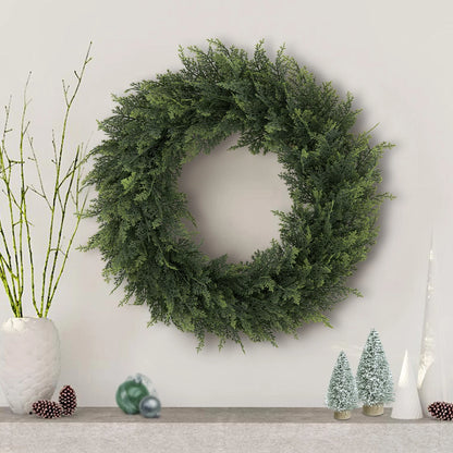 SIA FLOWER Cedar Artificial Flower Ring PE Material Cedar Grass Ring Artificial Plants Garden Decor Home Decor Beauty World Shop
