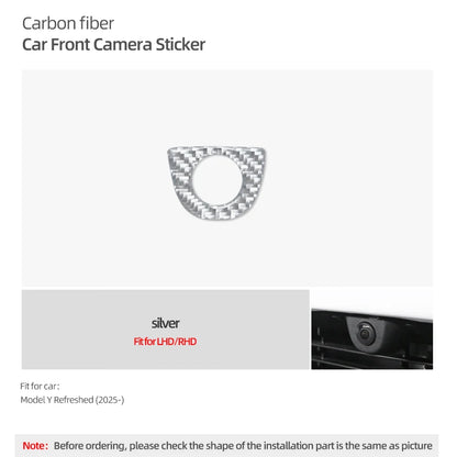 For Tesla Model Y Juniper 2025- Carbon Fiber Car Styling Head Front Camera Protector Stickers Trim Auto Decoration Accessories Beauty World Shop