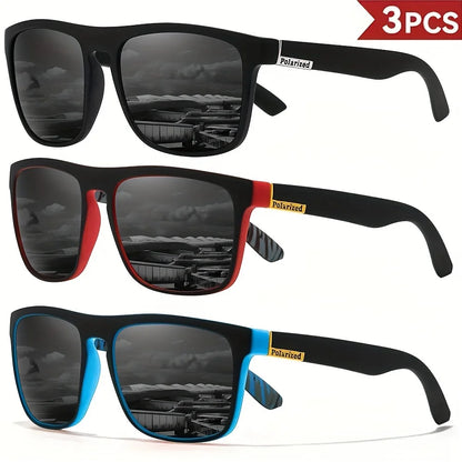 1-4PCS Men Classical Square Polarized Sports Sunglasses Lightweight PC Frame UV400 for Driving Fishing Cycling Unisex Durability Beauty World Shop