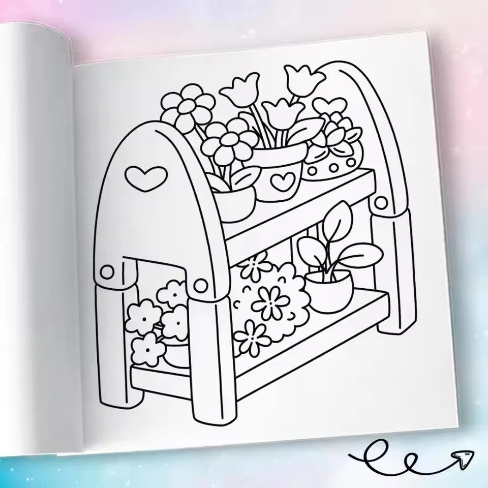 TINY GARDENS Coloring Book for Adults - Bold & Easy Cute Patterns, Relaxing Drawing Gift for Birthday & Party Beauty World Shop