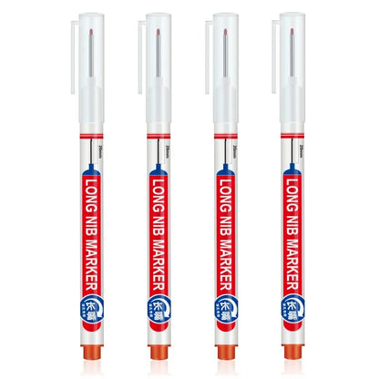 4Pcs/Set 20mm Deep Hole Long Nib Head Markers For Metal Perforating Pen Waterproof Bathroom Woodworking Decoration Multi-Purpose Beauty World Shop