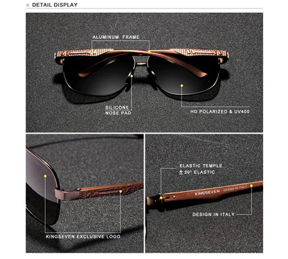 KINGSEVEN Polarized Aluminum Sunglasses Men UV400 HD Lens Pilot Eye Protection Photochromic Glasses Women Night Vision Eyewear Beauty World Shop