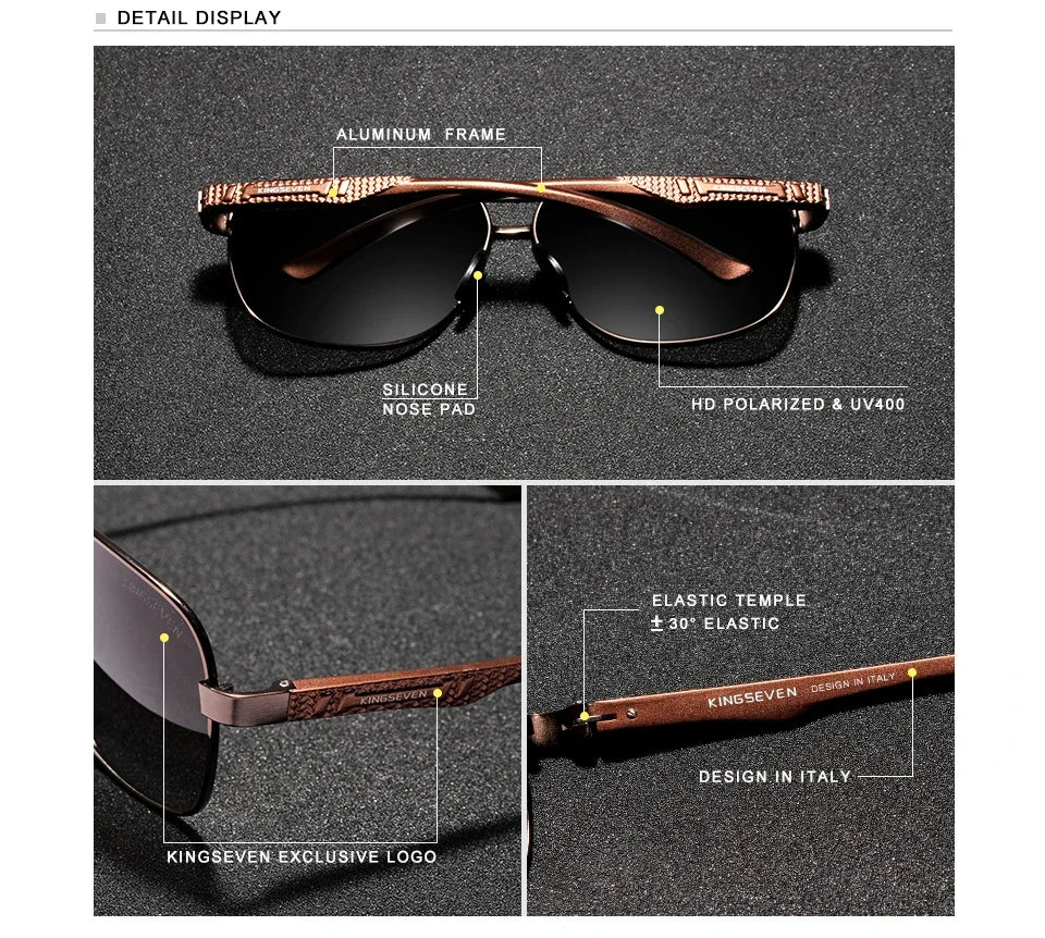 KINGSEVEN Polarized Aluminum Sunglasses Men UV400 HD Lens Pilot Eye Protection Photochromic Glasses Women Night Vision Eyewear Beauty World Shop