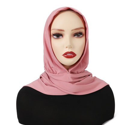 Instant Hijab with Button Ready to Wear Muslim Women Scarf Full Cover Head Wraps Islam Turban Caps Turbante Mujer Beauty World Shop