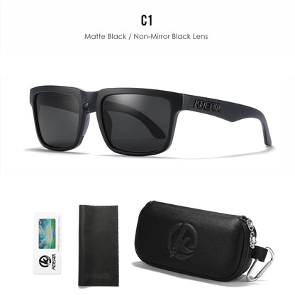 KDEAM Men's Polarized Sunglasses Square Casual Outdoors Sun Glasses Women Unisex Sunglass For Couple With Zipper Case Beauty World Shop