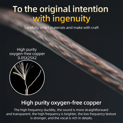 KZ Headphone Cable High-Purity Copper Cube Mixed Upgrade Cable Earphone Wire Original Wire