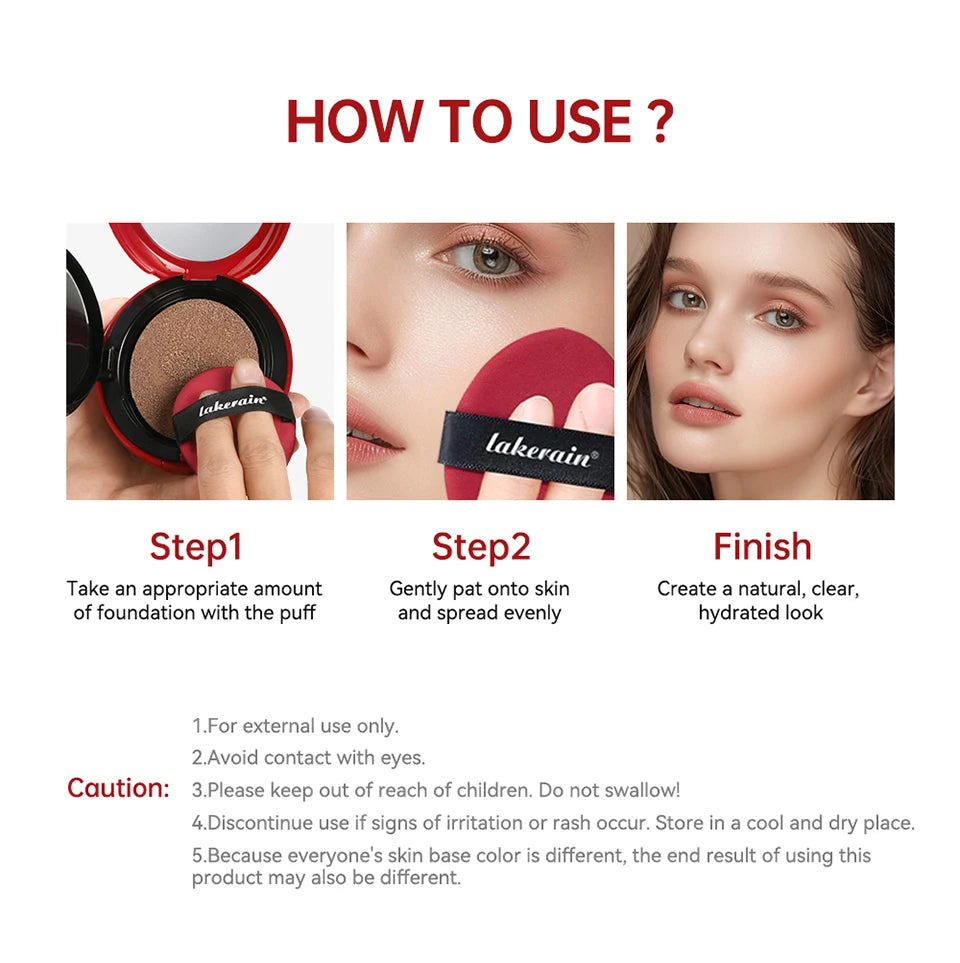 Sunscreen Cushion Foundation Fit Cushion Foundation Full Coverage Waterproof Long-lasting Concealer Long-lasting Makeup Beauty World Shop