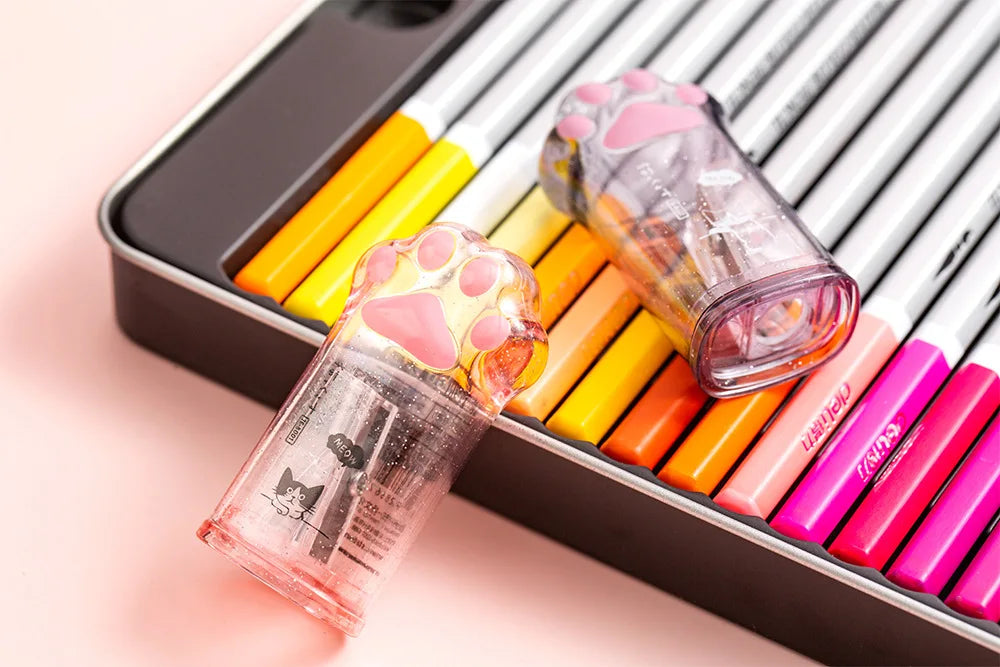 Kawaii Cat Paw Shaped Pencil Sharpener Stationery Kids Gift  Cute School Supplies  Korean Stationery Beauty World Shop