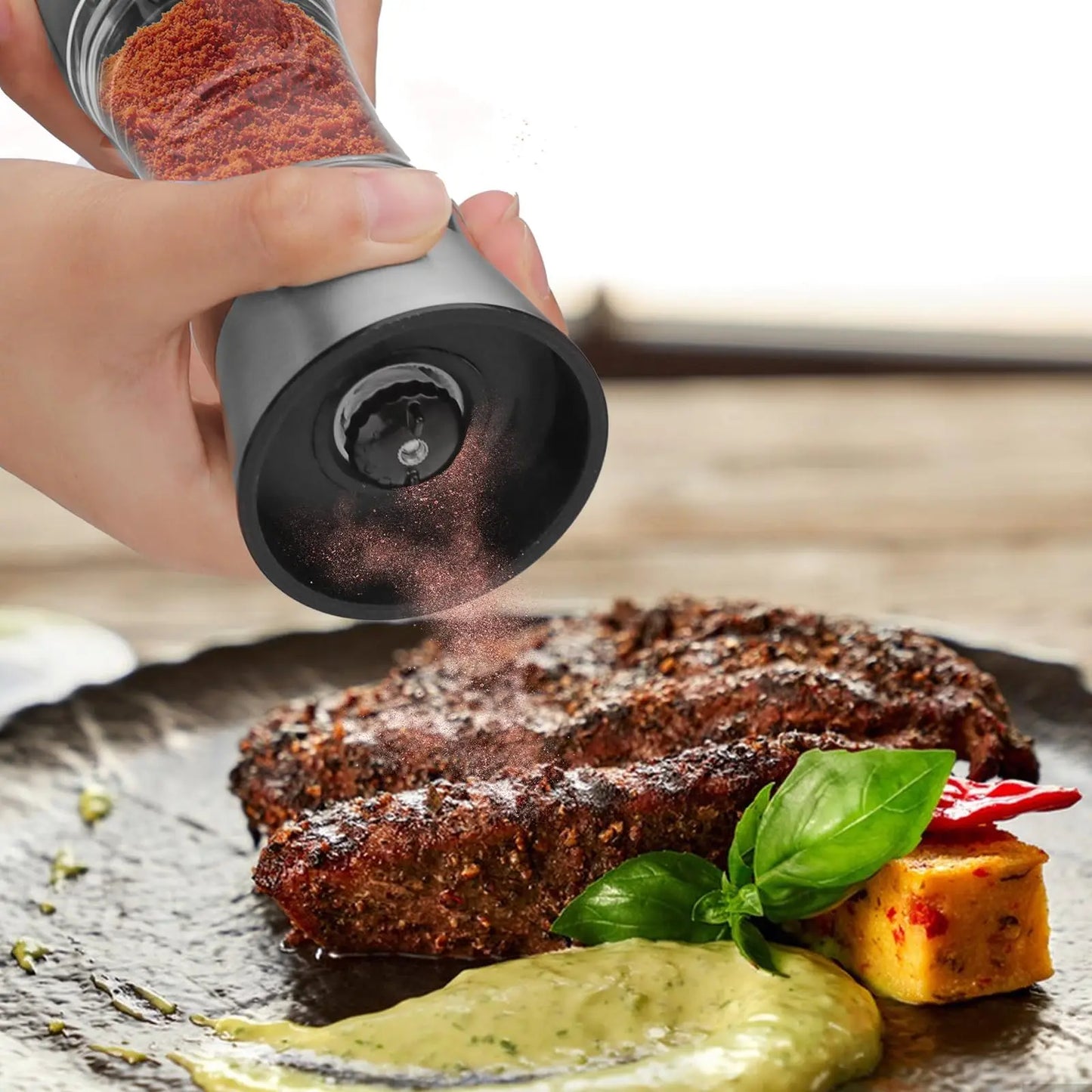 2-in-1 Adjustable Pepper Salt Grinder - Rustproof Stainless Steel Manual Mill with Double Heads & Coarseness Control Beauty Trend Shop