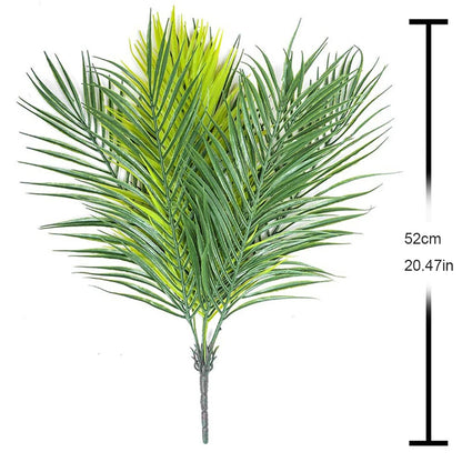 20.47in 9Leaves Artificial Tropical Plants Fake Palm Plant Branch Green Leaves for Home Garden Office Jungle Carnival Decoration Beauty World Shop