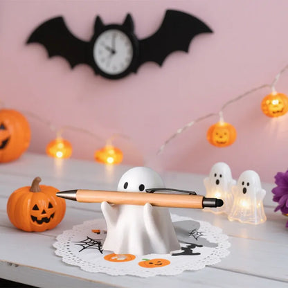 Cute Halloween Ghost Pen Holder Little Ghost Statue Design Pencil Support for Home Office Desktop Decoration Beauty World Shop