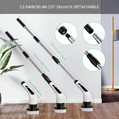 9 in 1 Multifunctional Handheld Electric Cleaning Brush With Telescopic Function, Bathroom Floor And Kitchen Cleaning Tool Beauty World Shop