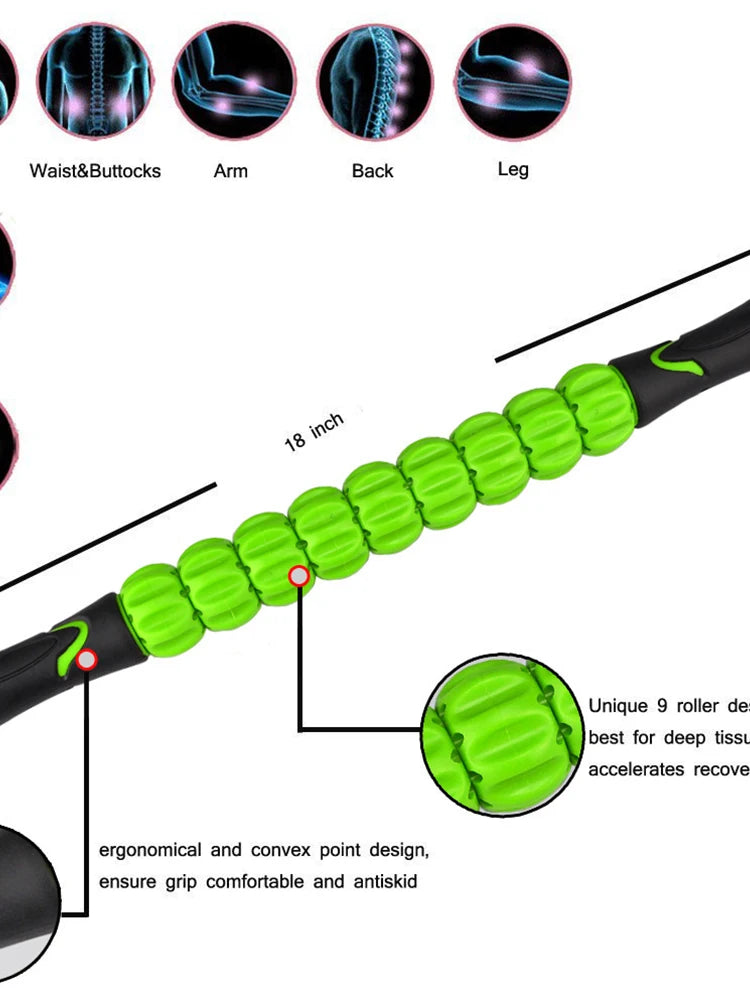 Muscle Relaxation Fitness Massage Stick Sports Strain Relaxation Fascia Lymphatic Massage Roller Massage Stick Beauty World Shop