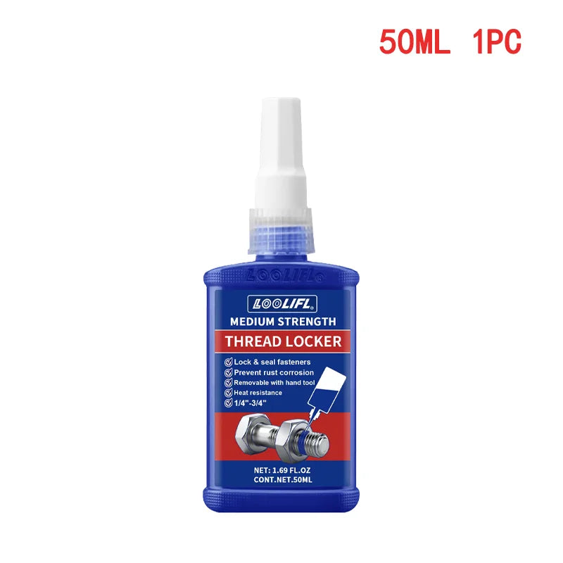 LOOLIFL Blue Thread Locker 243 Nuts-Bolts Locker, Screw Adhesive Lock Tight Seal Fasteners Anaerobic Curing Metal Glue,Rustproof Beauty World Shop