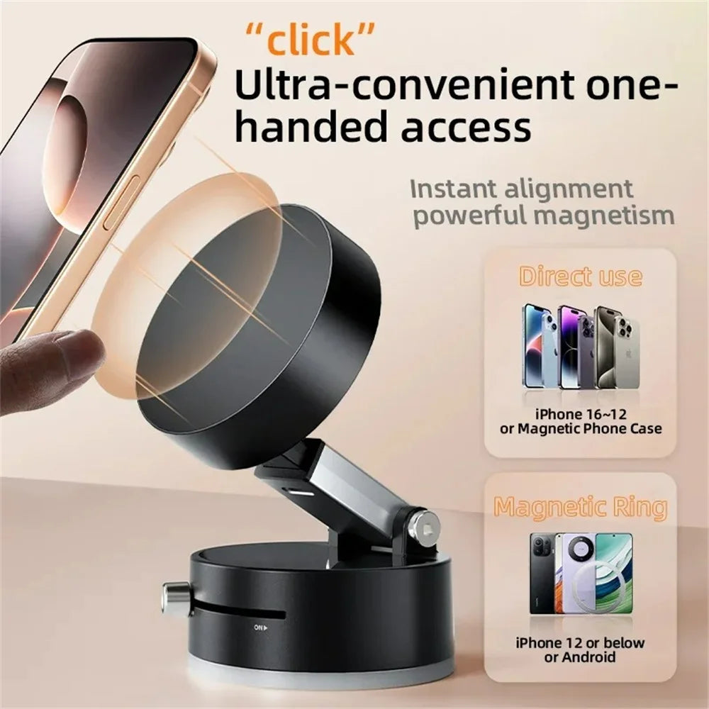 Foldable Phone Stand Strong Magnetic Car Phone Holder Dashboard Phone Holder 360° Rotating Vacuum Suction Cup GPS Bracket in Car Beauty World Shop