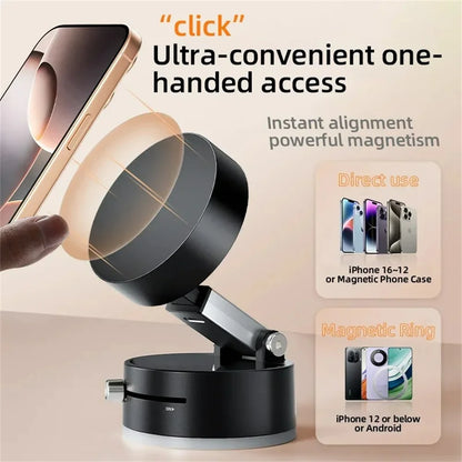 Foldable Phone Stand Strong Magnetic Car Phone Holder Dashboard Phone Holder 360° Rotating Vacuum Suction Cup GPS Bracket in Car Beauty World Shop