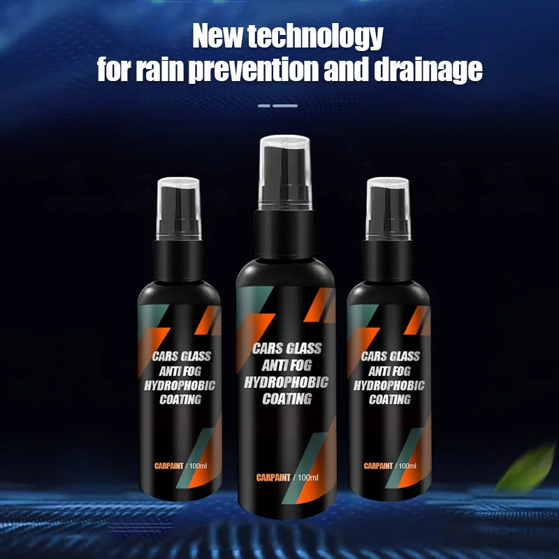 Car Glass Anti-rain Water Spray Repellent Nano Coating Hydrophobic Waterproof Agent Oil Film Removing  Auto Glass Film Agent Beauty World Shop