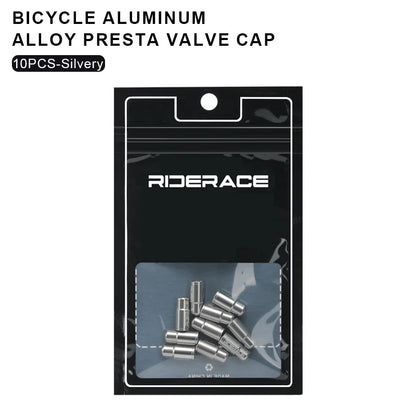 RIDERACE Bicycle Tire Valve Cap Aluminum Alloy CNC MTB Road Bike Tube Tyre Gas Nozzle Cover for FV Presta Valve Dustproof Beauty World Shop