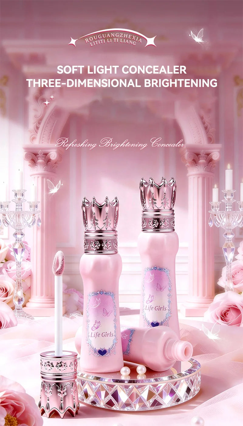 Hua Yin Ji Brightening Concealer, a fair-skinned girl's tender pink look, natural nude makeup, and a natural look,flowers Beauty Trend Shop