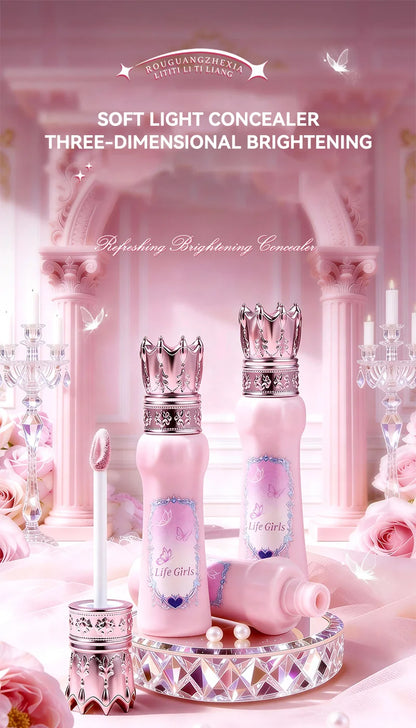 Hua Yin Ji Brightening Concealer, a fair-skinned girl's tender pink look, natural nude makeup, and a natural look,flowers Beauty Trend Shop