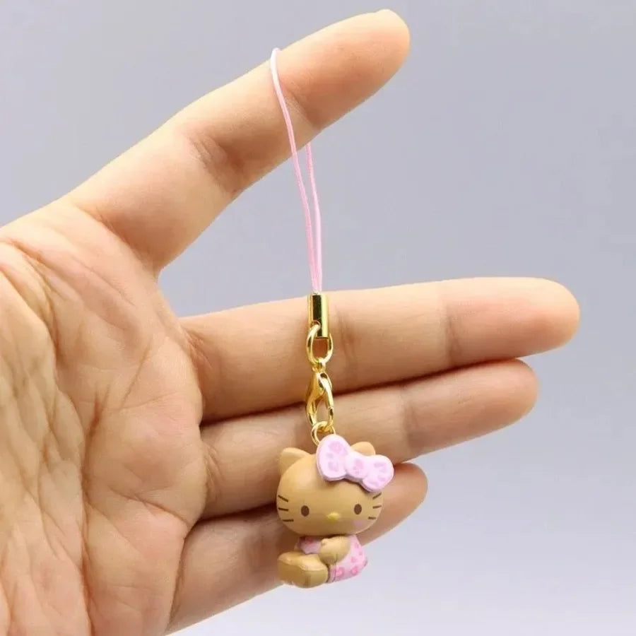 New Original Sanrio Character Kawaii Black Skin Hello Kitty Backpack Pendant Anime Cartoon Blind Box Birthday Gift Trendy Toys Beauty World Shop