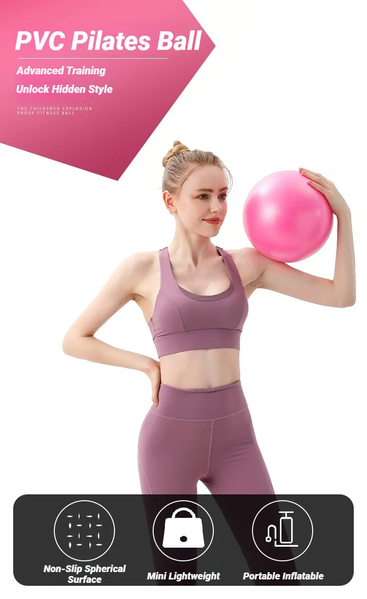 Yoga Pilates Explosion-Proof Ball Exercise Gymnastic Fitness Balance Gym Core Indoor Training Mini Balls Small Therapy Improves Beauty World Shop