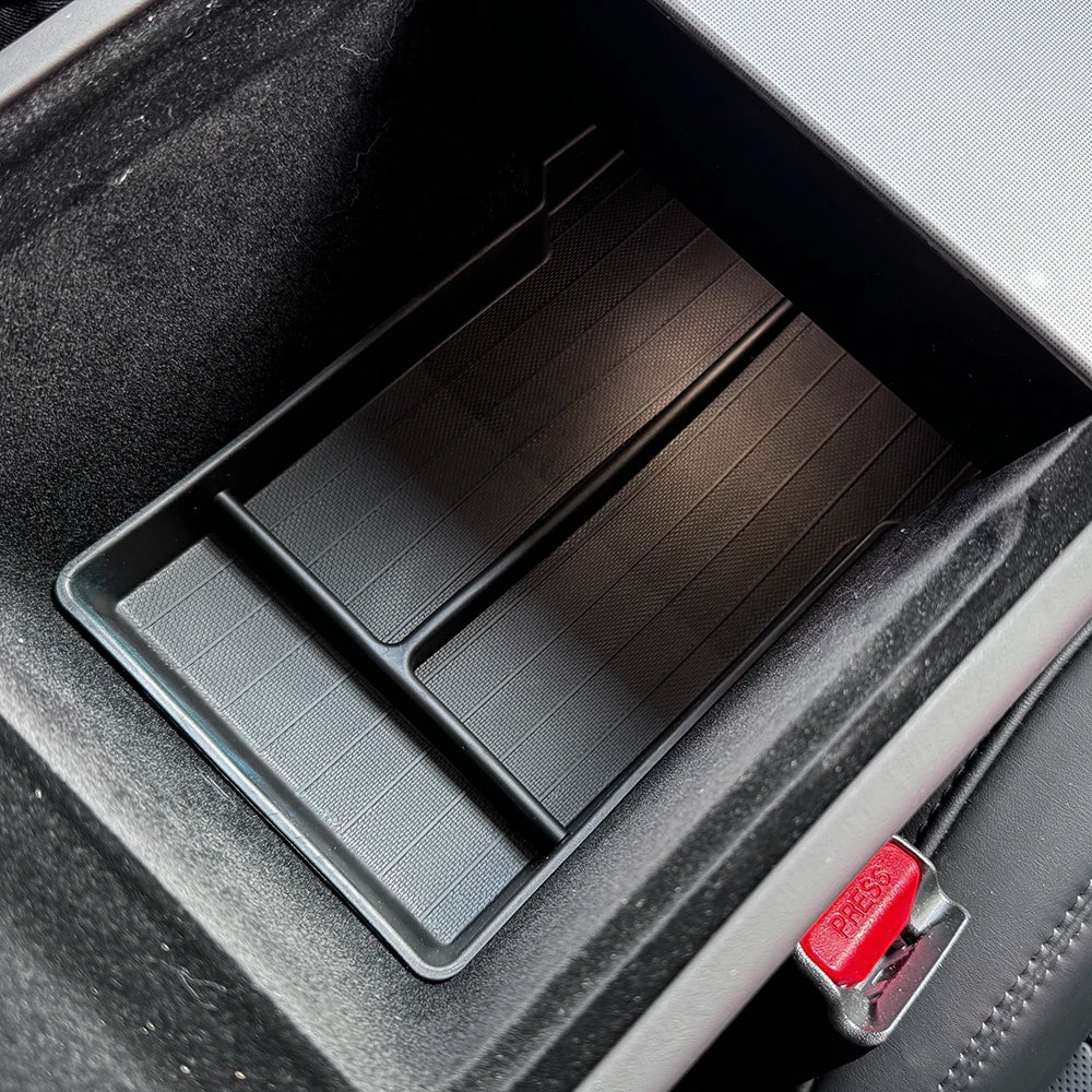 For Tesla New Model Y 2025 Launch Juniper Teslajuniper ABS with Silicone Non-slip Mat Console & Armrest Storage Box Upper Beauty World Shop
