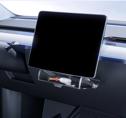 YZ For New Tesla Highland Model 3 Y Juniper Tray Magnetic Under Screen Fold Storage Box ETC Screen Storage Box Accessories Beauty World Shop