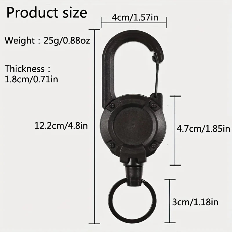 1/2/4pcs Extendable Retractable Holders Keychain Badge Reels Heavy Duty Clip With Carabiner Key Chain For Men Outdoor Bags Beauty Fashion