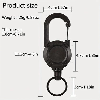 1/2/4pcs Extendable Retractable Holders Keychain Badge Reels Heavy Duty Clip With Carabiner Key Chain For Men Outdoor Bags Beauty Fashion