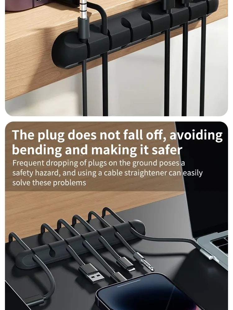 5/7-hole Data Cable Organizer, Desktop Charging Cable Storage Protector, Mouse Cable, Headphone Winding Device, Fixing Clipp Beauty World Shop