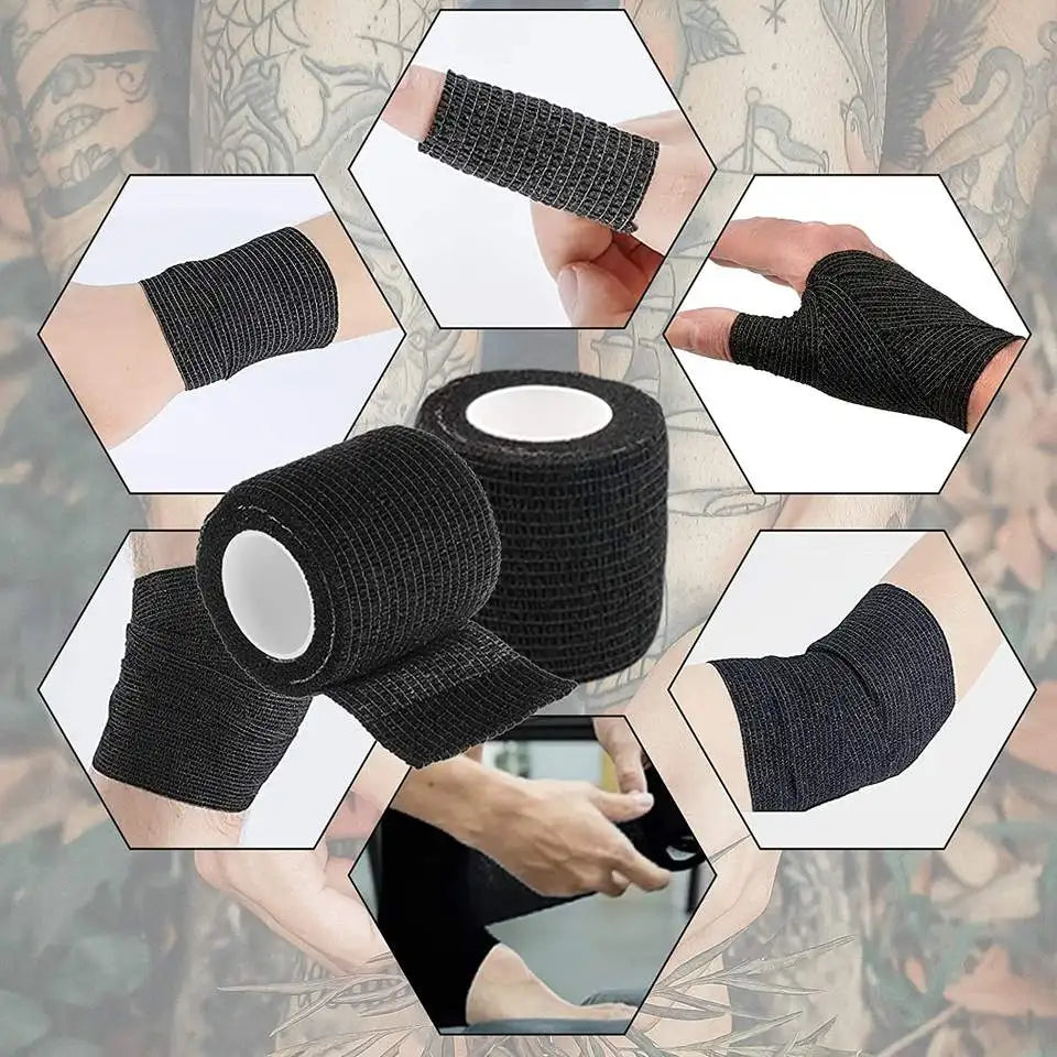 Tape Tattoo Handle Bandage Anti-slip Athletic Nonwoven Waterproof Disposable Self-adhesive Elastic Bandage Grip Cover Wrap Beauty Trend Shop