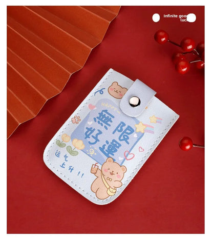 Vintage Oil Painting Pull Out Card Holder One Piece Women's Compact Ultra Thin Mini Cartoon New Style Niche Design Card Case Bag Beauty World Shop