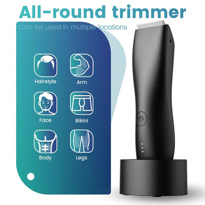 [IPX6] Men's Groin/Body Trimmer w/ SkinSafe - Foil Blades & Precision, Rechargeable Ball Shaver for Sensitive Skin Beauty World Shop