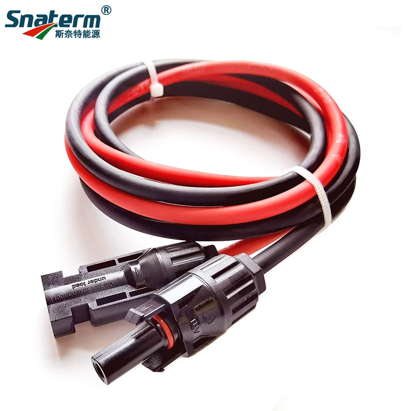 1 Pair Solar Panel Extension Cable Copper Wire Black and Red with solar Connector Solar PV Cable 6/4/2.5 mm2 10/12/14 AWG Beauty World Shop