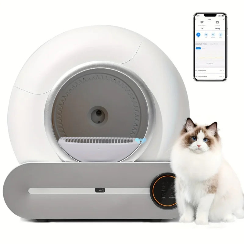 New 65L Automatic Smart Cat Litter Box Self Cleaning Fully Enclosed Large Cat Toilet Litter Tray Beauty World Shop