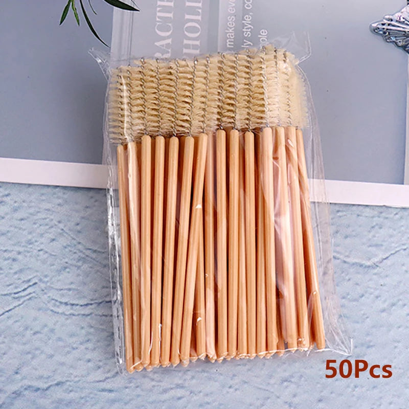 50Pcs Eyelash Brushes Makeup Brushes Disposable Mascara Wands Applicator Spoolers Eye Lashes Cosmetic Brush Lash Extension Tool Beauty World Shop