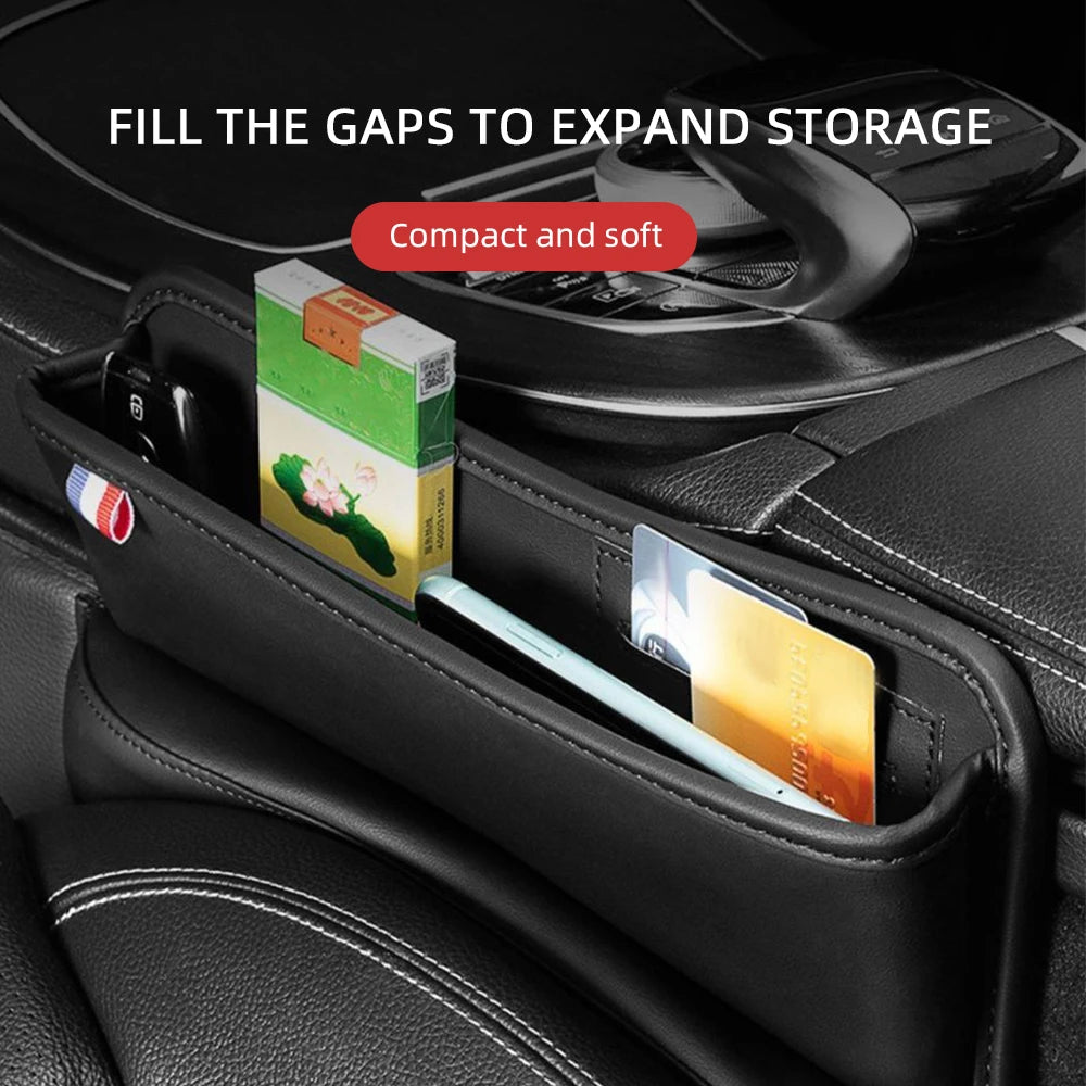 Universal Car Seat Gap Organizer Storage Box Multifunction Leather Crevice Side Storage Pocket Wallet Keys Card with Cup Holder Beauty World Shop