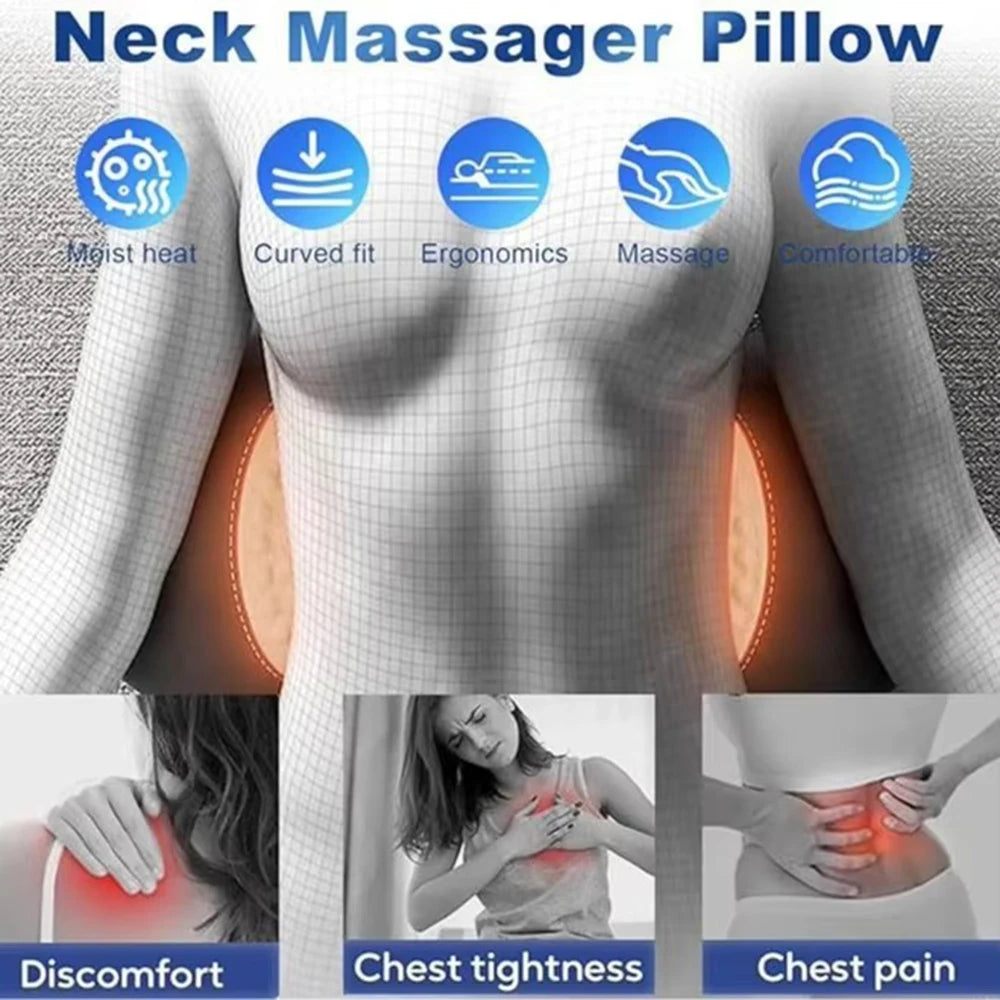 Heating Vibration Massage Pillow Electric Lumbar Support Pad Bed Sleeping Waist Protection Cushion Lying Flat Waist Pain Relief Beauty World Shop
