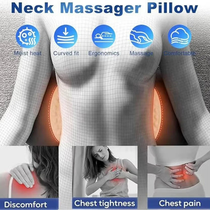 Heating Vibration Massage Pillow Electric Lumbar Support Pad Bed Sleeping Waist Protection Cushion Lying Flat Waist Pain Relief Beauty World Shop