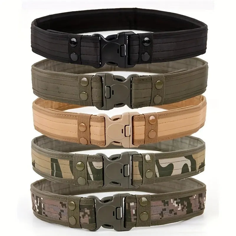 Men's Belt Outdoor Camouflage Tactical Belt Oxford Cloth Belt Mountaineering Belt Nylon Wide Waist Belt Work Belt Neutral Belts Beauty World Shop