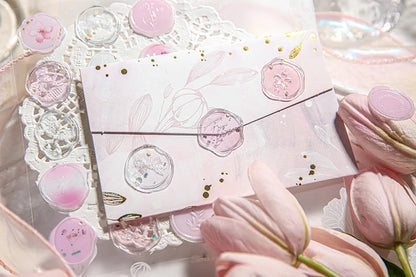 Mr.Paper 4 Style Fire Paint Seal Drip Glue Stickers Good-Looking Envelopes Sealing Paste Handbook Decoration Sticker Stationery Beauty World Shop