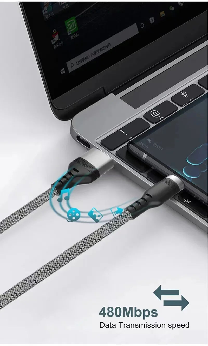 USB TYPE C Cable 5A Super Fast Charge Cable for iPhone 15 16 17 Full range Huawei Samsung oppo oneplus Universal USB C Extension Beauty World Shop
