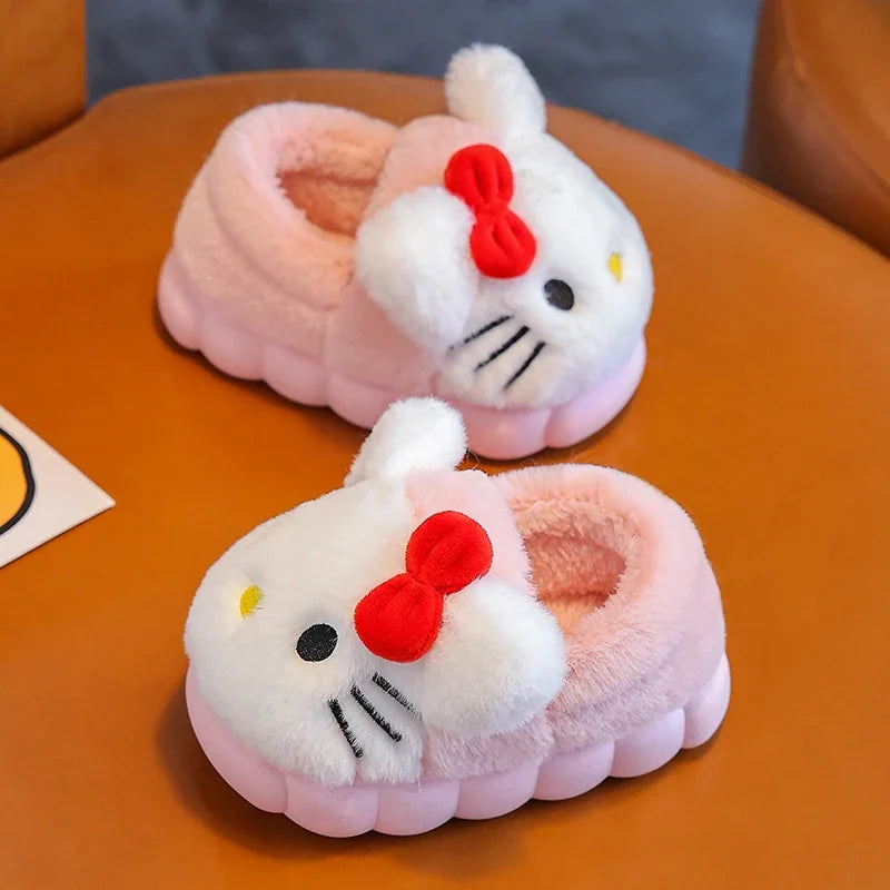 Kawaii Pikachu Figure Cotton Slippers Cover Heel Anime Peripheral Cute Cartoon Flat Autumn/Winter Plush Slippers Christmas Gifts Beauty World Shop
