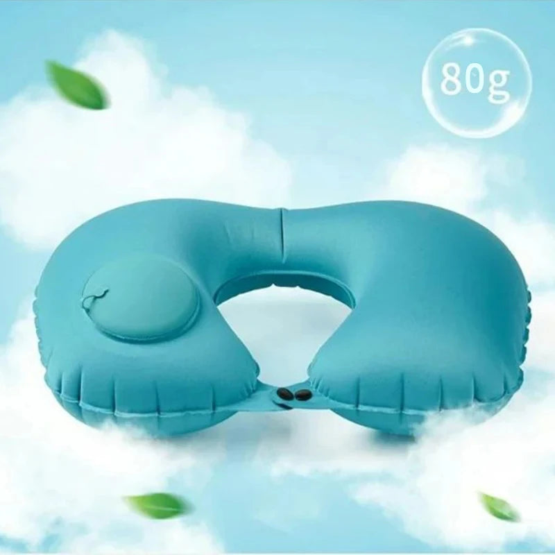 Inflatable Travel Neck Pillow U-shaped Cervical Orthopedic Protection Pillow Outdoor Portable Foldable Pillow Travel Essentials Beauty World Shop